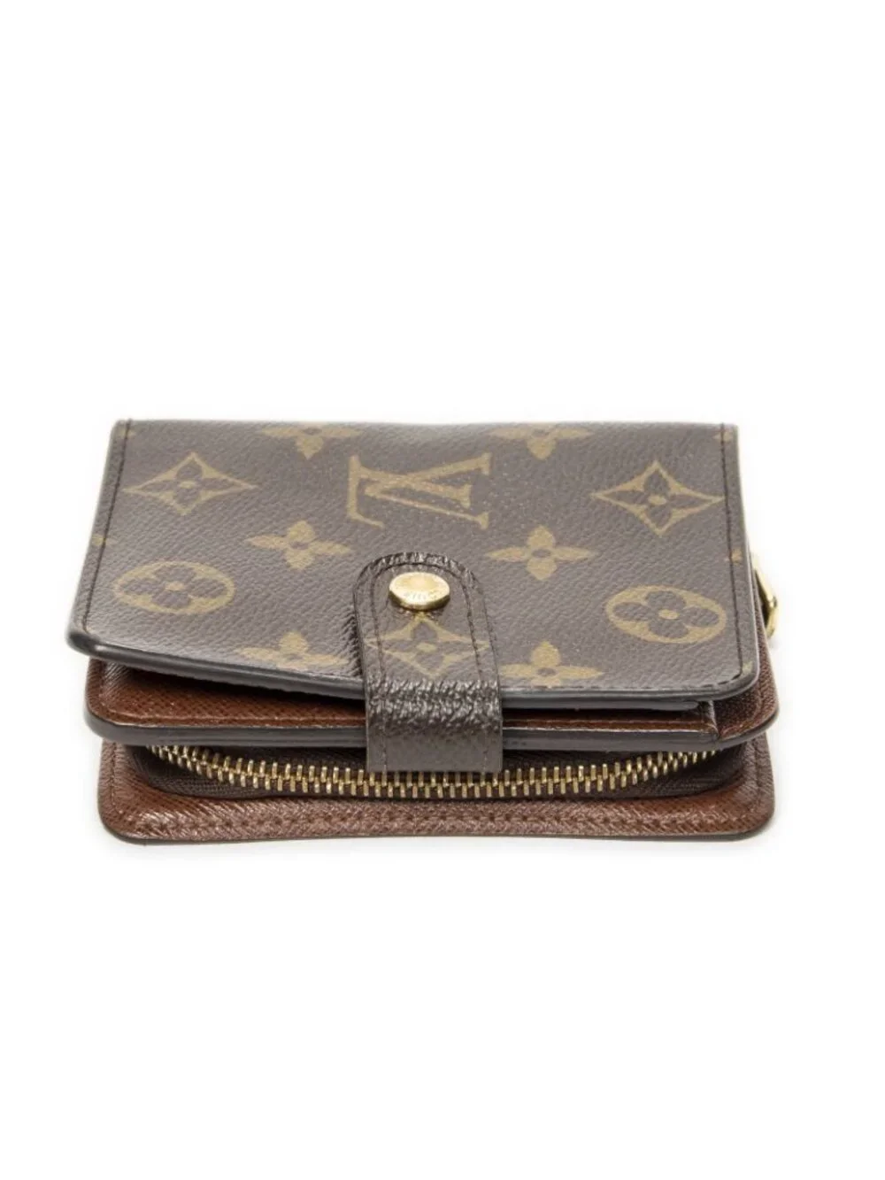 Louis Vuitton Compact Zip Bifold Wallet Brown Monogram Canvas